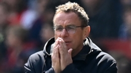 Manchester United's Ralf Rangnick took charge of his final game on Sunday