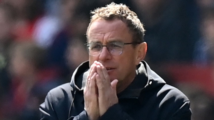 Manchester United's Ralf Rangnick took charge of his final game on Sunday