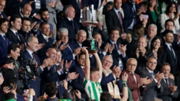 Joaquin lifts the Copa del Rey trophy for Real Betis on Saturday