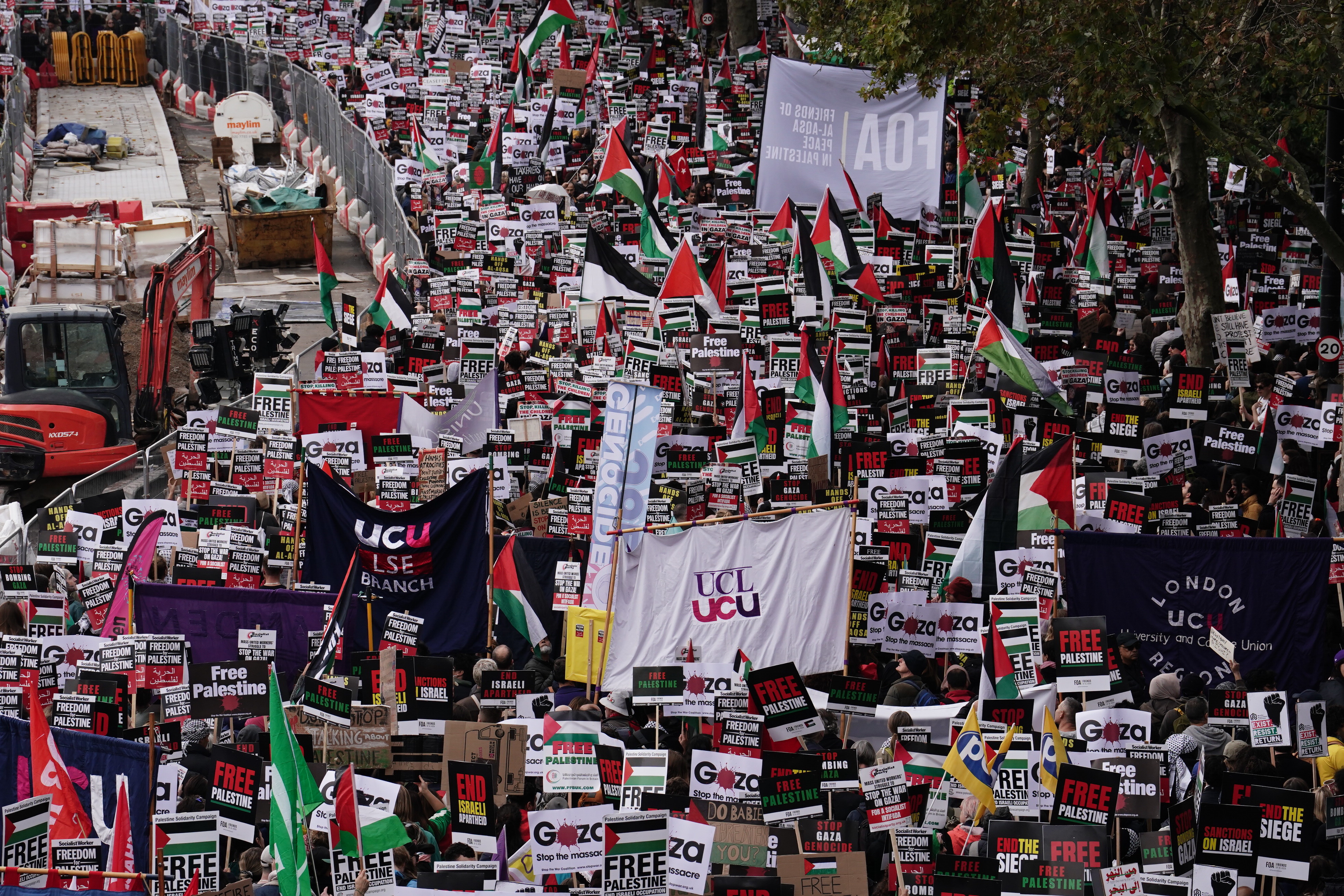 The phrase has been used at pro-Palestine marches (Jordan Pettitt/PA)