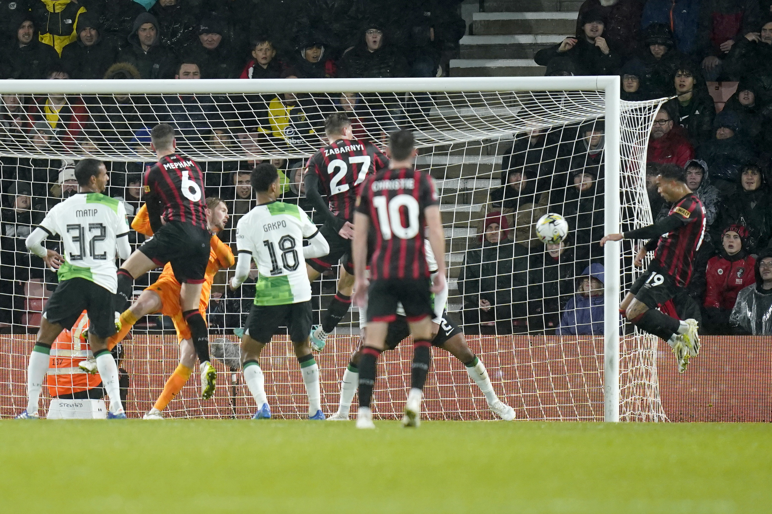 Justin Kluivert, right, had equalised for Bournemouth