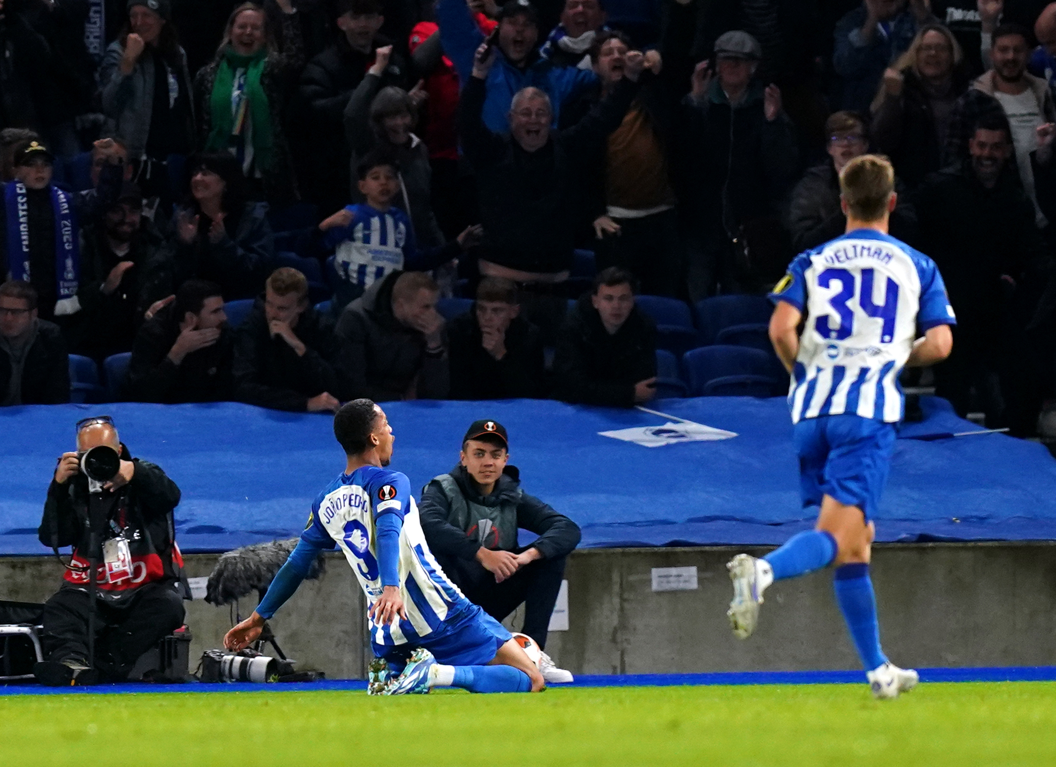 Joao Pedro (left) opened the scoring for Brighton