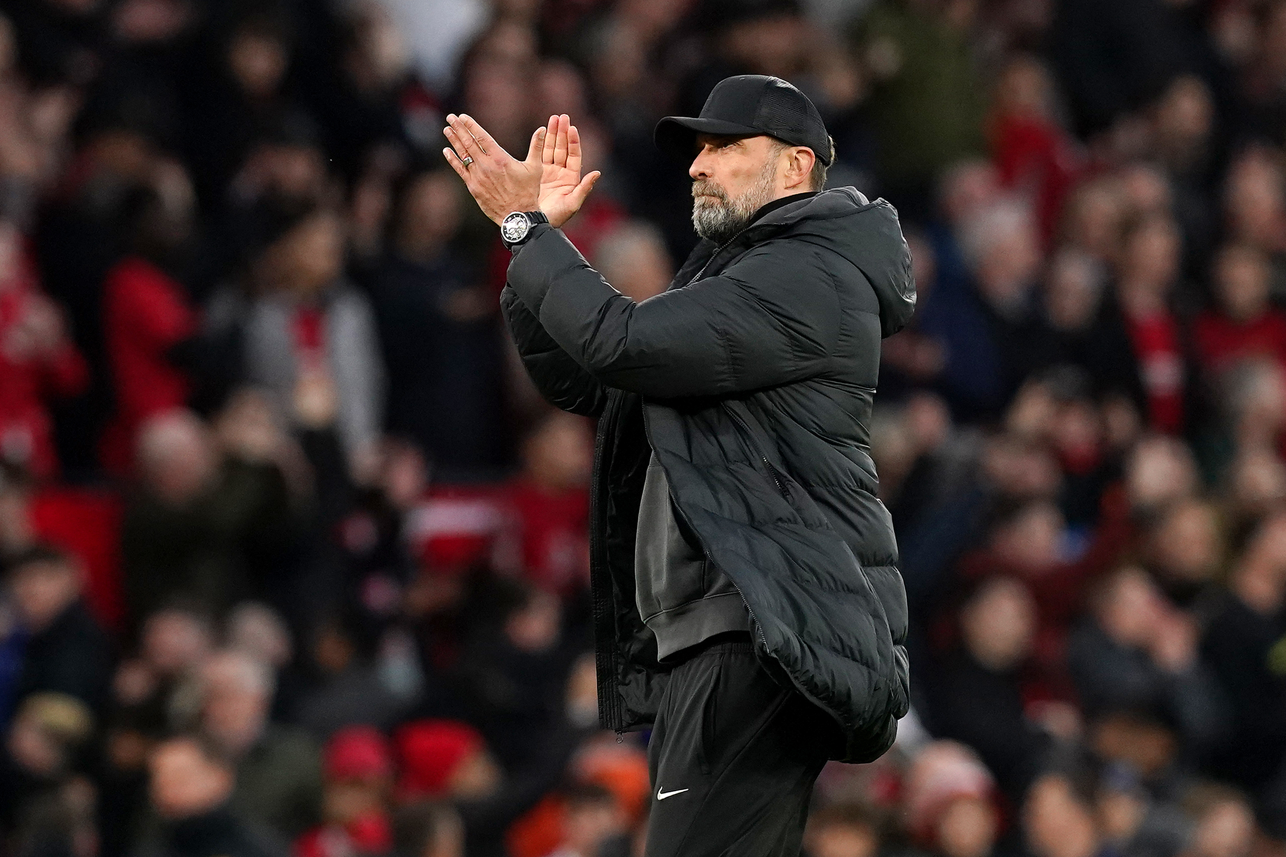 Liverpool manager Jurgen Klopp applauds fans