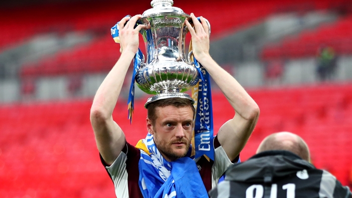 Jamie Vardy with the FA Cup