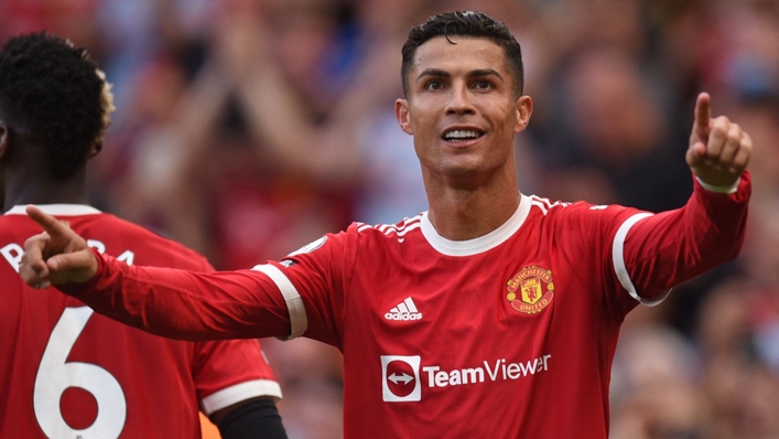 Cristiano Ronaldo scored twice on his second Manchester United debut