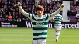 Celtic’s Kyogo Furuhashi celebrates (PA)