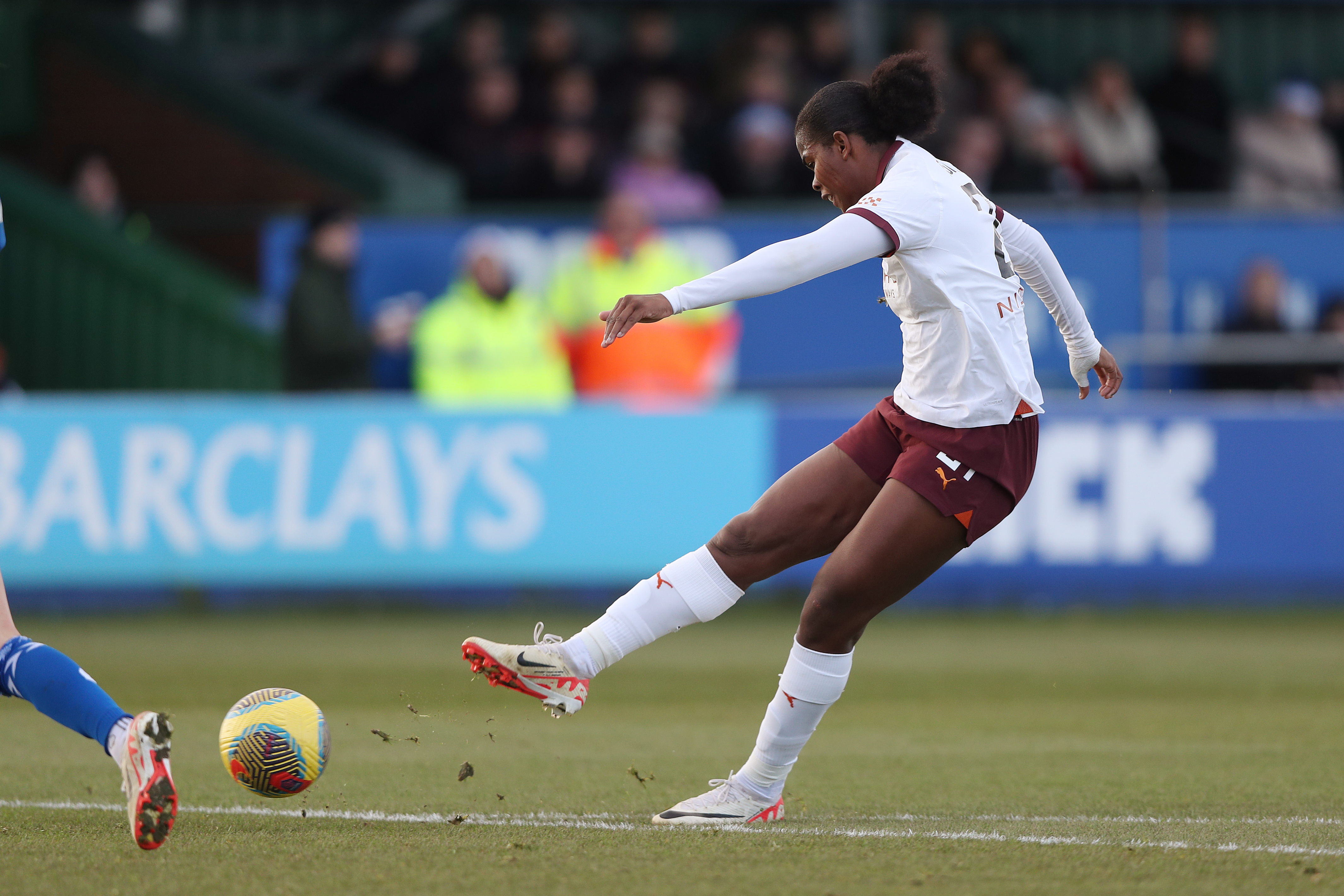 Shaw scores against Everton (Tim Markland/PA)