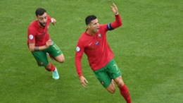 Portugal's Cristiano Ronaldo celebrates against Germany