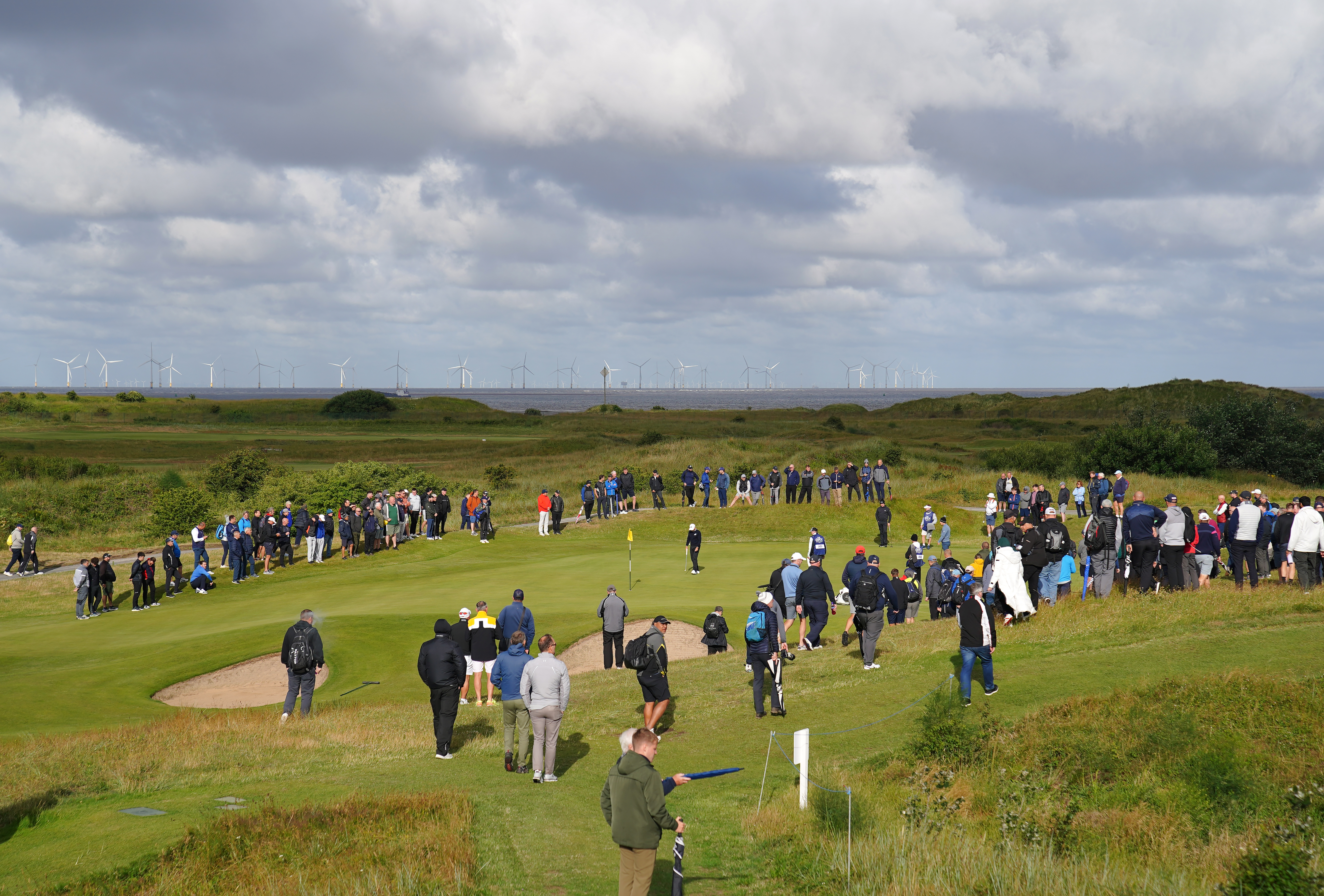 Crowds following Sergio Garcia