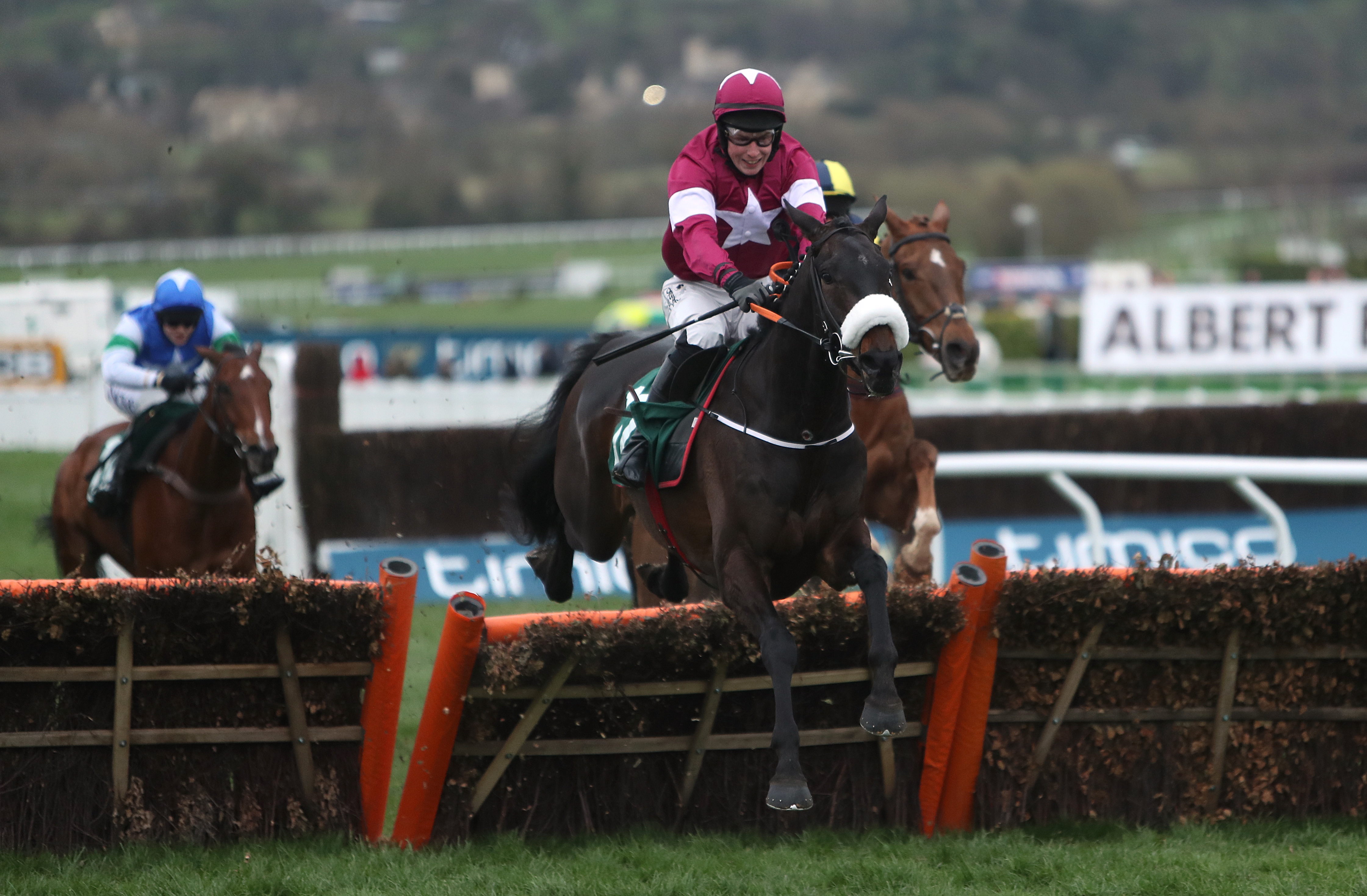 JJ Slevin and Champagne Classic on their way to winning at Cheltenham