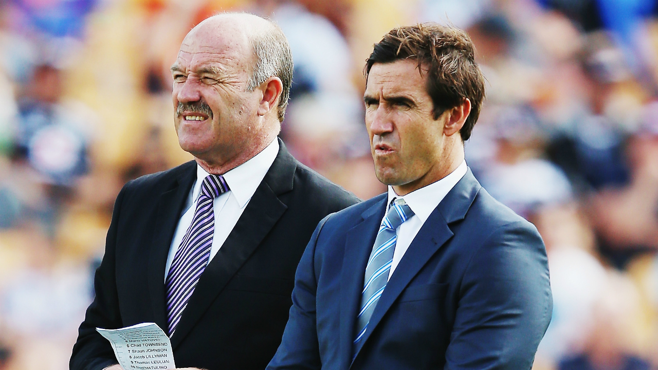 Andrew Johns consulting Wally Lewis for advice about ...