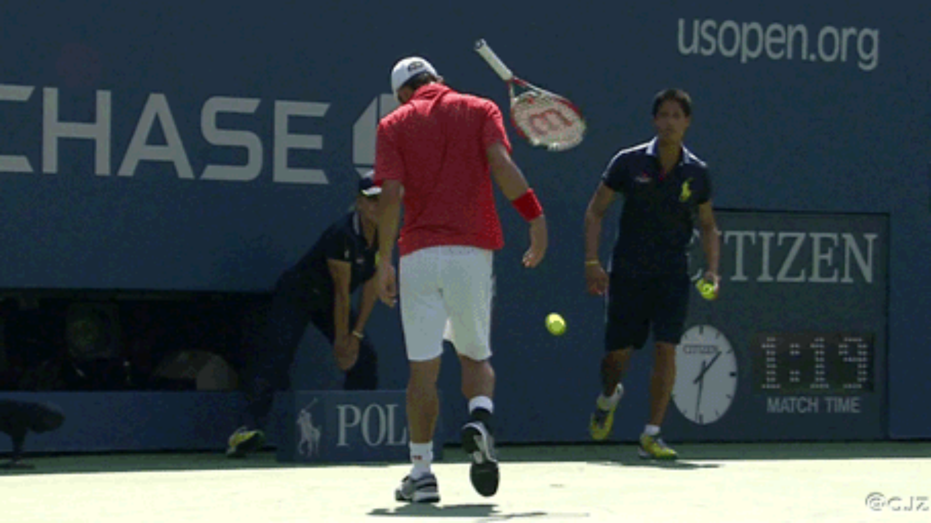 Kei Nishikori throws racket, catches it behind his back | Tennis ...