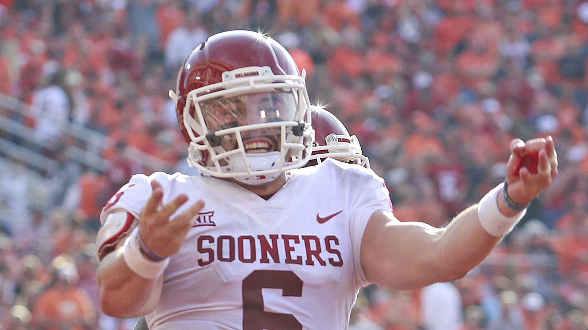 Baker Mayfield makes mark on Oklahoma, Bedlam with historic display ...