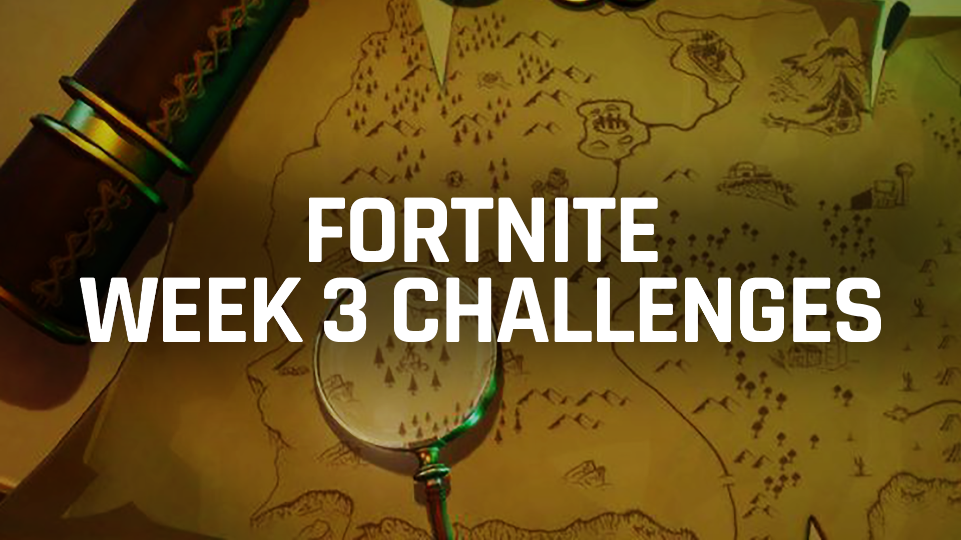 fortnite week 3 challenges how to find where magnifying glass sits place trap slot items sporting news - fortnite search where the magnifying glass sits on treasure map