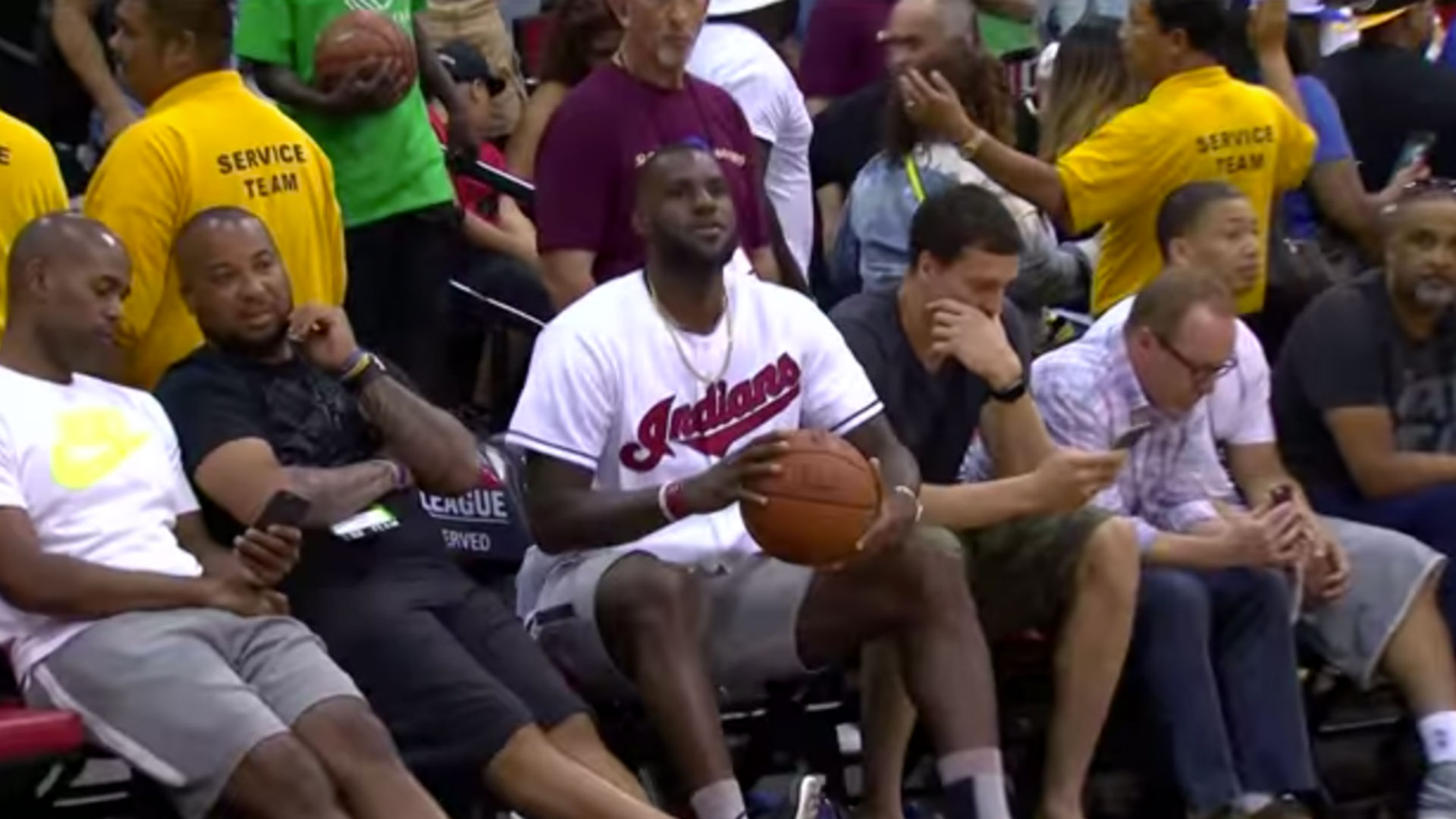 Lebron James Hits Seated Sideline Shot At Summer League Game Nba Lebron James Hits Seated Sideline Shot At Summer League Game Nba