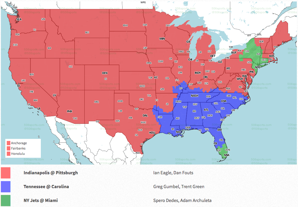 Nfl Week 9 Coverage Map Tv Schedule For Cbs Fox Regional Broadcasts