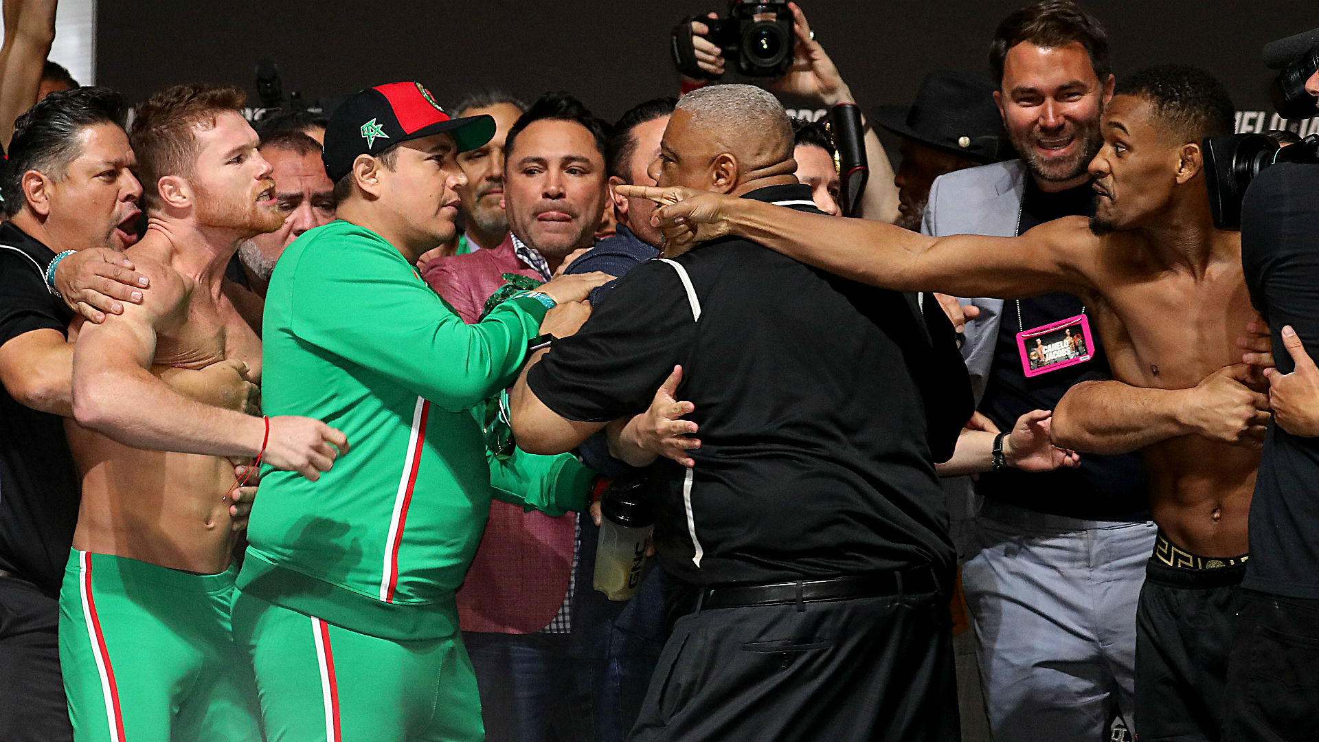 Canelo Alvarez, Daniel Jacobs Nearly Get Into Scuffle During Weigh-in ...