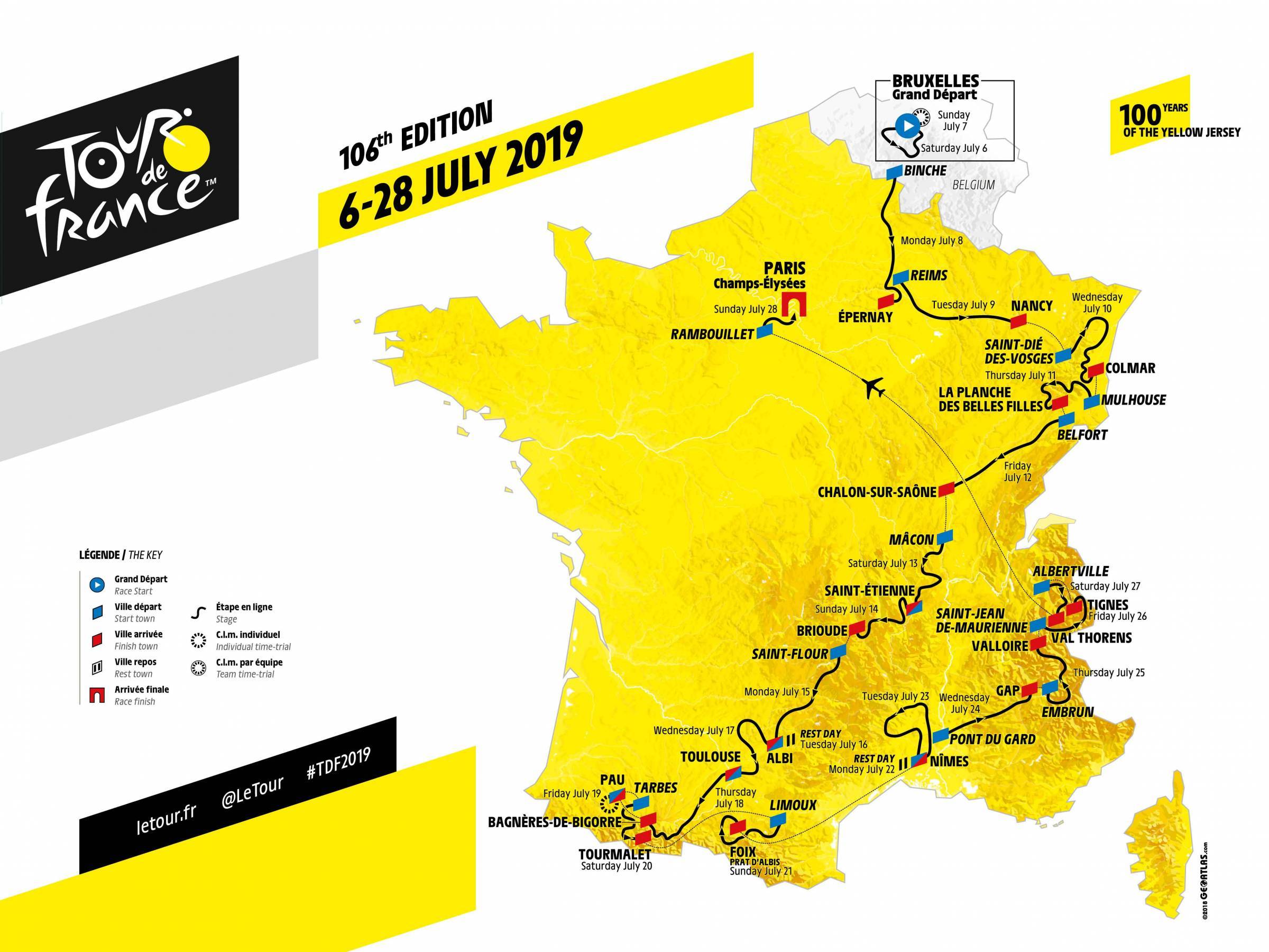 Tour de France 2019 Full schedule, stages, route, length, TV channel