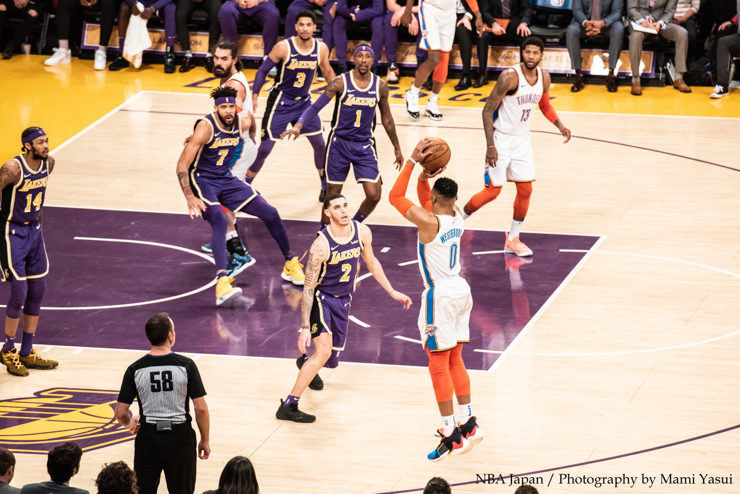 MSP_0492 Thunder vs Lakers, Photo by Mami Yasui/NBA Japan