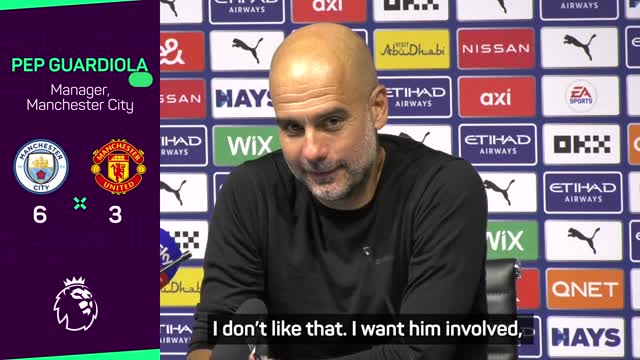 Thumbnail for article: Guardiola daagt Haaland uit: 'Ik hou daar niet van, wil dat hij betrokken is'