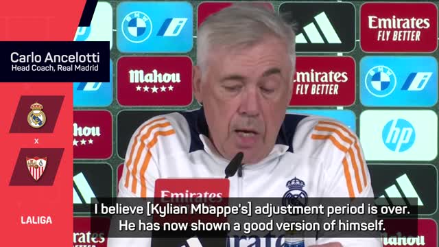 Ancelotti ziet ontwikkeling bij Mbappé: 'Zijn aanpassingsperiode is voorbij'